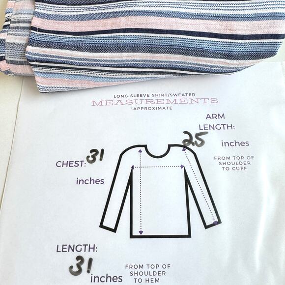 Catherines Womens Button Front Shirt Size 4X Striped Flowy Feminine Blue - Picture 6 of 6